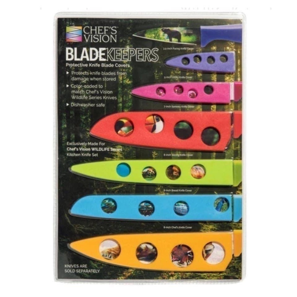 #51 Chefs Vision Set Wildlife Series Six-Piece Knife Set Sheath Blade Covers New - Picture 8 of 10
